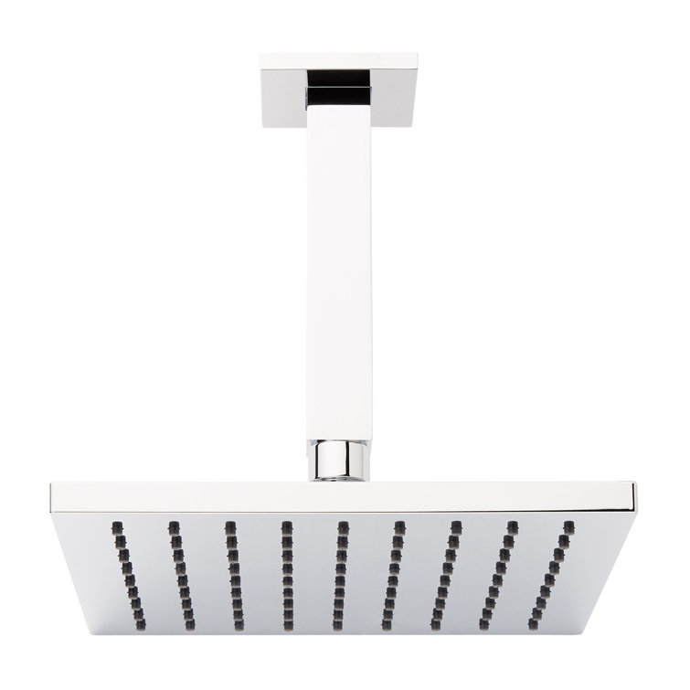 Rigi Rainfall Shower Head with 4" Square Ceiling Mounted Shower Arm