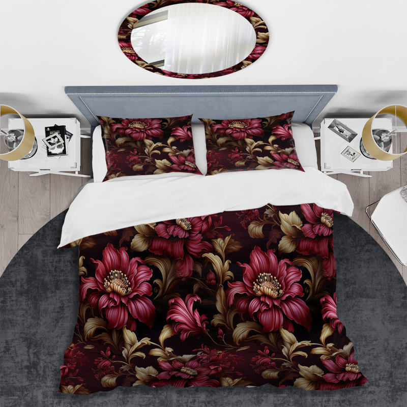 Ensemble de housse de couette Catheryne Hameda, Housse de couette simple + 1 taie décorative stan