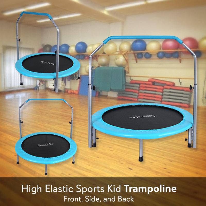 SereneLife Round Fitness Trampoline with Handlebar