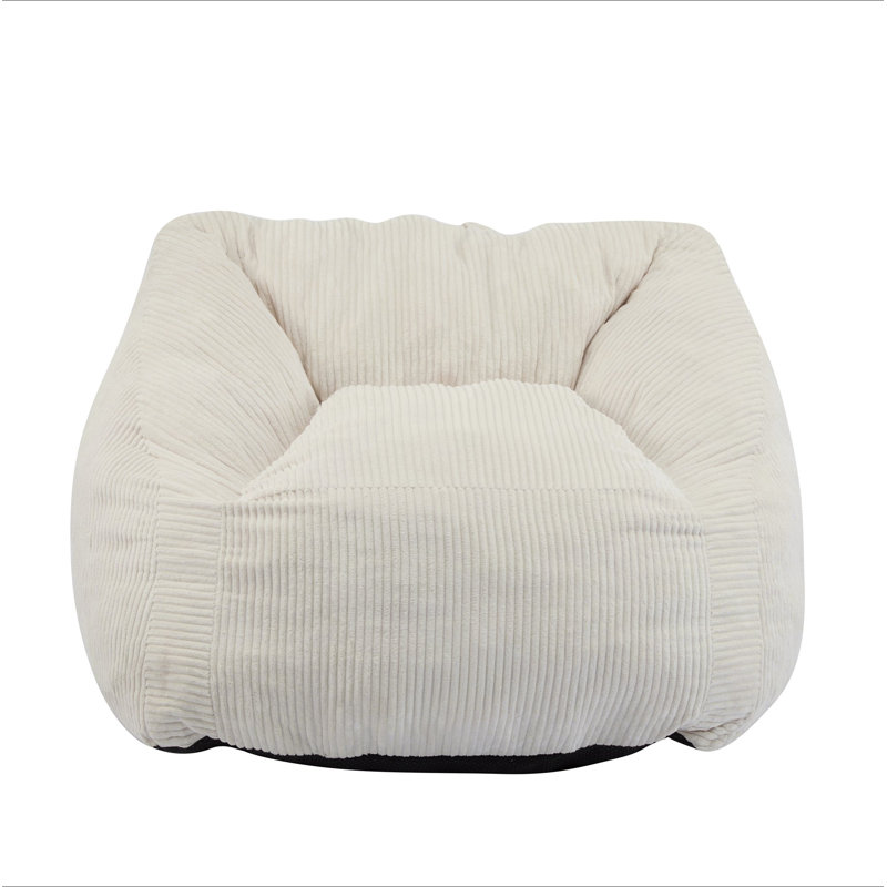 Fauteuil à billes Olbia, fausse fourrure beige