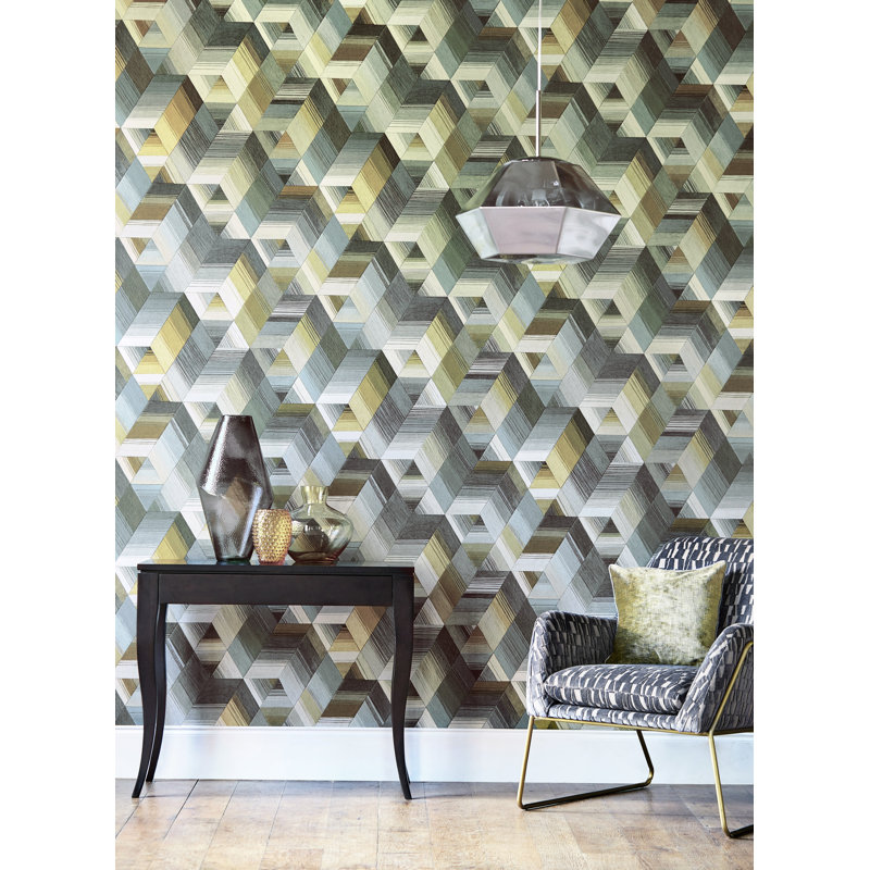 Arccos Wallpaper, Ochre/Steel