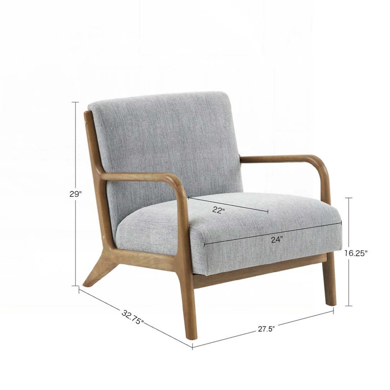 Chaise rembourrée en polyester avec 4 pieds, Polyester gris