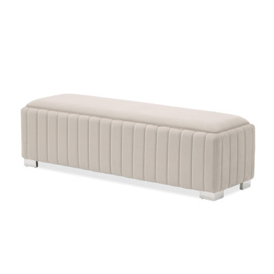 Banc décoratif en velours Amaryllis - Taupe