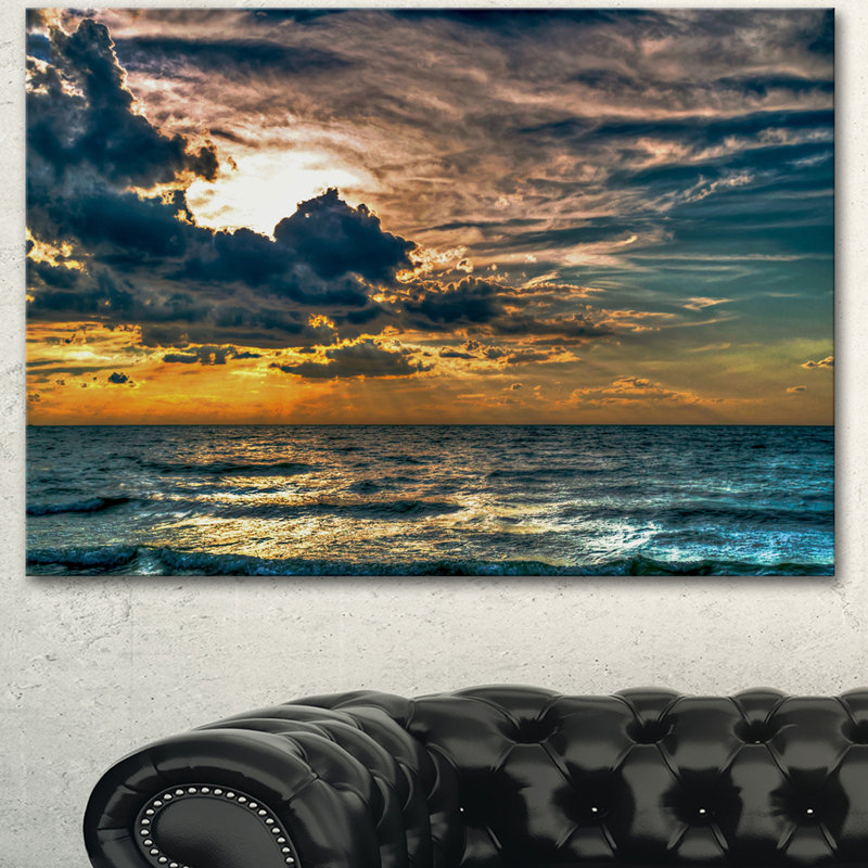 «Risa Sun Break over Blue Ocean», photographie, H 20 po x l 20 po x P 1 po, Toile tendue