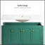 Meuble-lavabo vert 48 po avec lavabo en céramique, rangement abondant - 4 portes à fermeture douce et 2 tiroirs-964389296