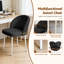 Chaise de coiffeuse pivotante à 360° sans roulettes, sans accoudoirs, en similicuir ergonomique avec pieds en métal, noire.-1166554944