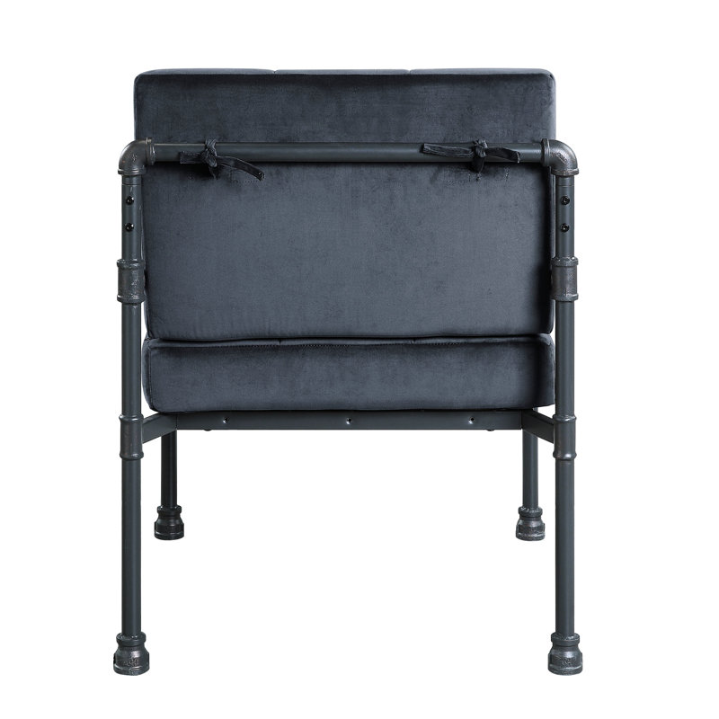 Fauteuil d'appoint en velours gris, mousse D20, 35 po Largeur de l'emballage, coussin de dossier confortable en mousse à mémoire de forme, 27,22 lb Poids