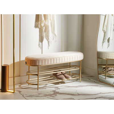 100% Polyester Upholstered Storage Bench
