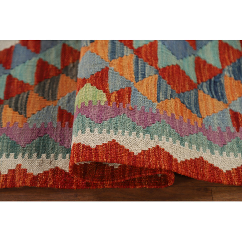 Tapis réversible en laine South Western Kilim 3 x 4