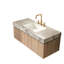 Meuble-lavabo moderne et spacieux avec lavabo en céramique, rangement flottant gris clair pour la salle de bain