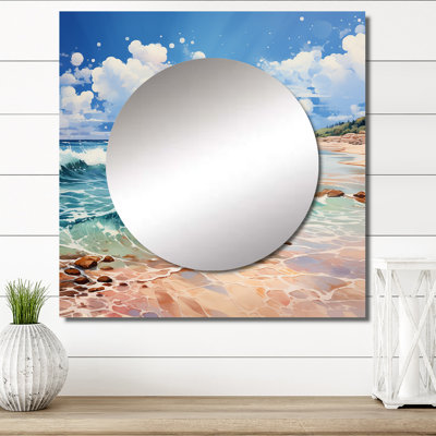 Relaxing Beach Breezes II - Beach & Ocean Square Mirror Wall Decor For Bedroom