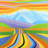 Mountain road multicolored - 32"x32" art on canvas