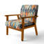 Orange et bleu Botanical Symphony III - Chaise d'appoint rembourrée et chaise moderne-1466151391