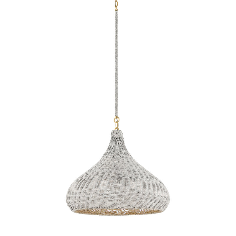 Hampstead Pendant in Aged Brass, 15 W, 17.75" H x 20" W x 20" D