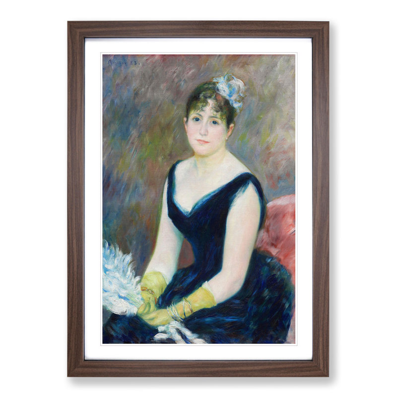 Madame Leon Clapisson by Pierre-Auguste Renoir - Picture Frame Painting, Walnut Framed, 36cm H x 27cm W x 2cm D