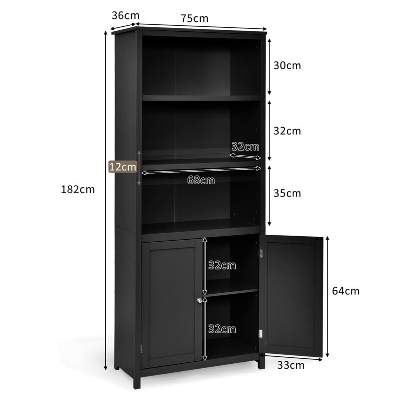 Ashante 71.6cm H Standard Bookcase, Black
