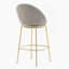 Ensemble de tabourets d'intérieur revêtus de métal avec structure plaquée or, offrant confort, style et polyvalence pour divers espaces-2021580359