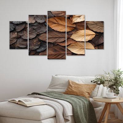 Espresso Leaves Veins Of Nture II - Leaves - Traditional Wall Art For Living Room Diamond