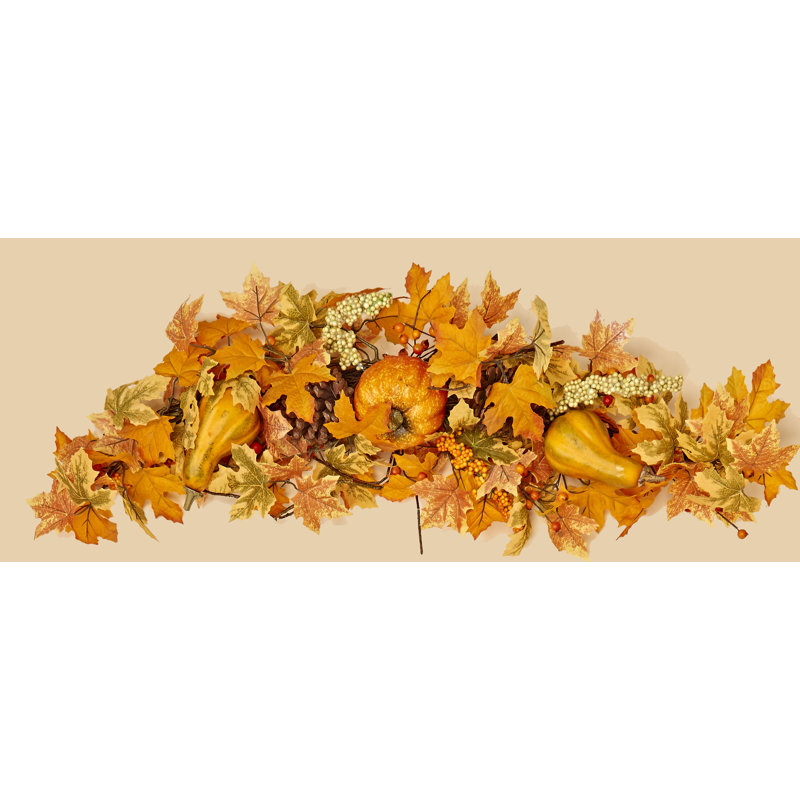 Feuille d’érable avec ornement citrouille