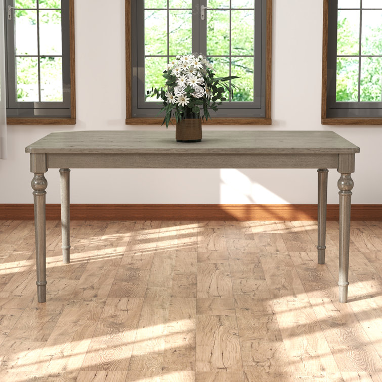 63’’ Rectangular Dining Table With Solid Wood Legs, Mid Century Dining Table For Kitchen/Dining Room