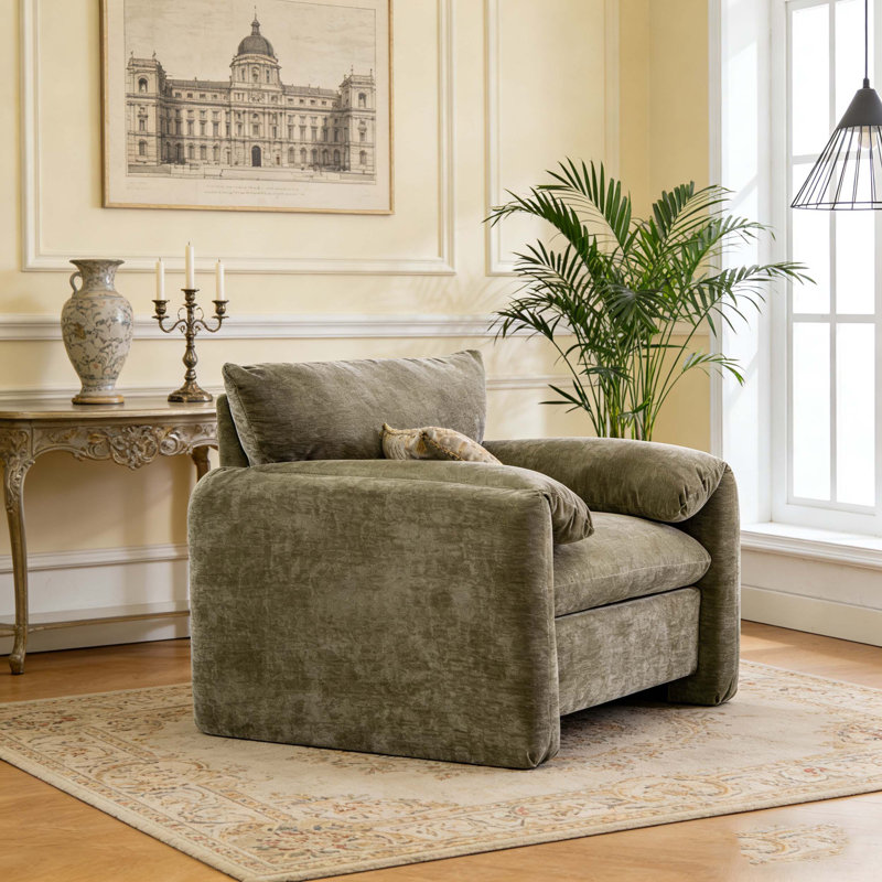 Fauteuil d'appoint simple en chenille de style moderne