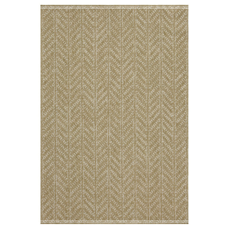 Jute/White Indoor/Outdoor Area Rug, Rectangle 7'10" x 10'3"