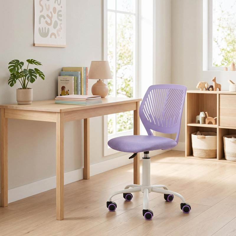 Elkland 360° Swivel Mesh Fabric Writing Office Task Chair with Height Adjustable for Teenager, Purple