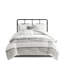 6 pièces de literie pour grand lit - gris coton / blanc, meilleur ajustement du matelas, édredon surdimensionné lavable à la machine,