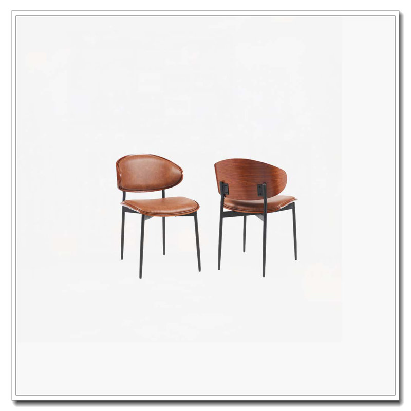 Chaises de salle à manger en similicuir, Orange
