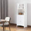 Buffet de rangement pour garde-manger avec huche - Porte en verre encadrée, tiroir et espace pour micro-ondes
