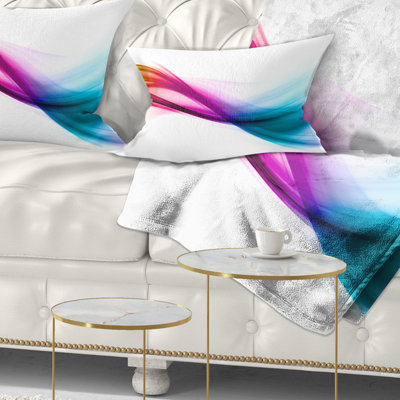  Abstract Rainbow Shade Waves Lumbar Pillow