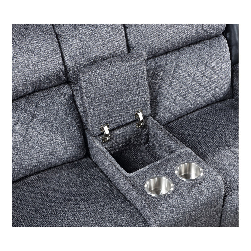 Causeuse inclinable gris / noir ALICIA