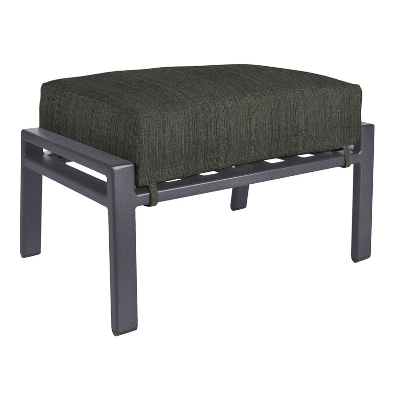 Aris Outdoor Ottoman, Graphite, Flagship Stone Sunbrella®