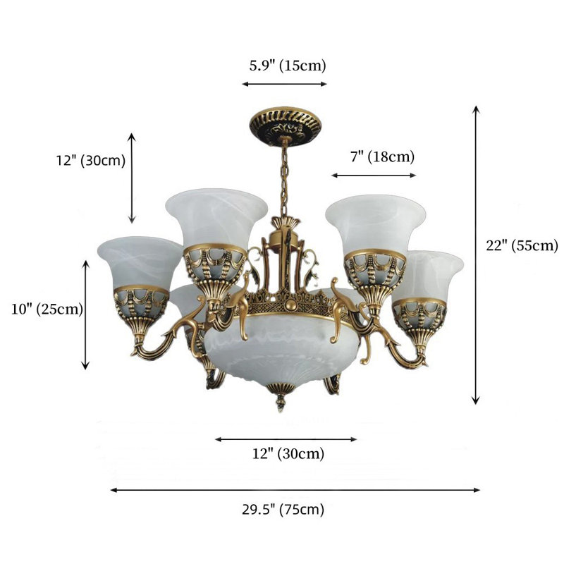 Lustre en bronze à 9 lumières