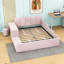 Lit tapissier Stelijana avec bureau de chevet et petit tabouret rond-1707462081-1707462082