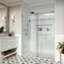 Porte de douche coulissante lisse sans cadre avec verre transparent 5/16 po (8 mm) Opal Mirage MCOCOD l 48 po x H 76 po-101366152