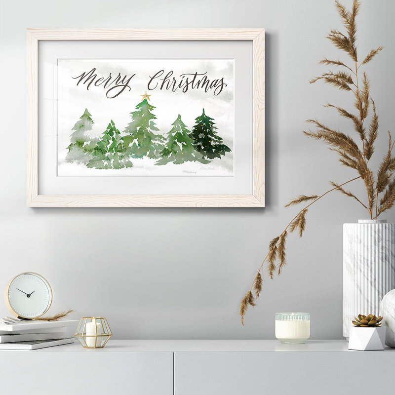 «Merry Christmas», reproduction d'art encadrée, Blanc, H 18 po x l 26 po x P 1,5 po