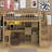 Twin Size Loft Bed With Built-In Desk, LED, Storage Shelves, Cabinets And Staircase-121234372