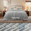 Ensembles d'édredon pour grand lit - 3 pièces de literie en molleton gris clair moelleux, esthétique rayée confortable pour les chambres modernes et les chambres d'amis, décoration intérieure de luxe toutes saisons-110437409-105492178