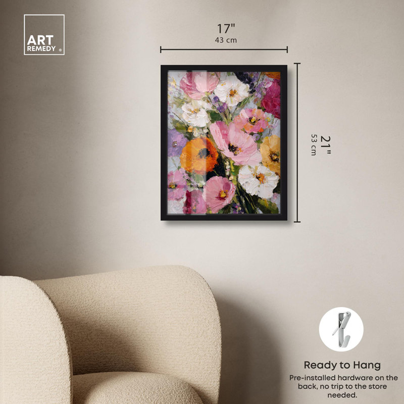 «Exuberance Floral Decor Shadowbox» par Art Remedy, Noir, H 21 po x l 17 po