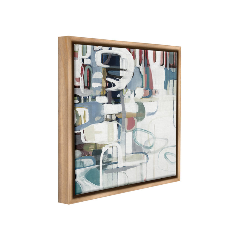 "Formes abstraites asymétriques" par Lisa Ridgers sur toile, Cadre flottant orme Montalcino, H 18 po x l 18 po