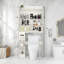 Freestanding Over The Toilet Storage,6-Tier Bathroom Storage Cabinet With Adjustable Shelves,Barn Doors-1445988610