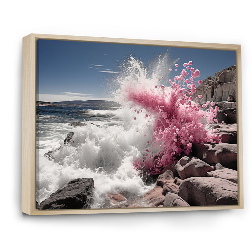 " Coastal Seashore Serenade I ", 30" H x 40" W x 1.5" D, Natural Floater Framed