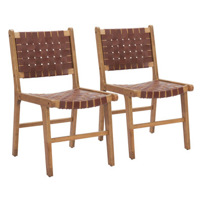 Chaise de salle à manger Roseder Feder (ensemble de 2) brun