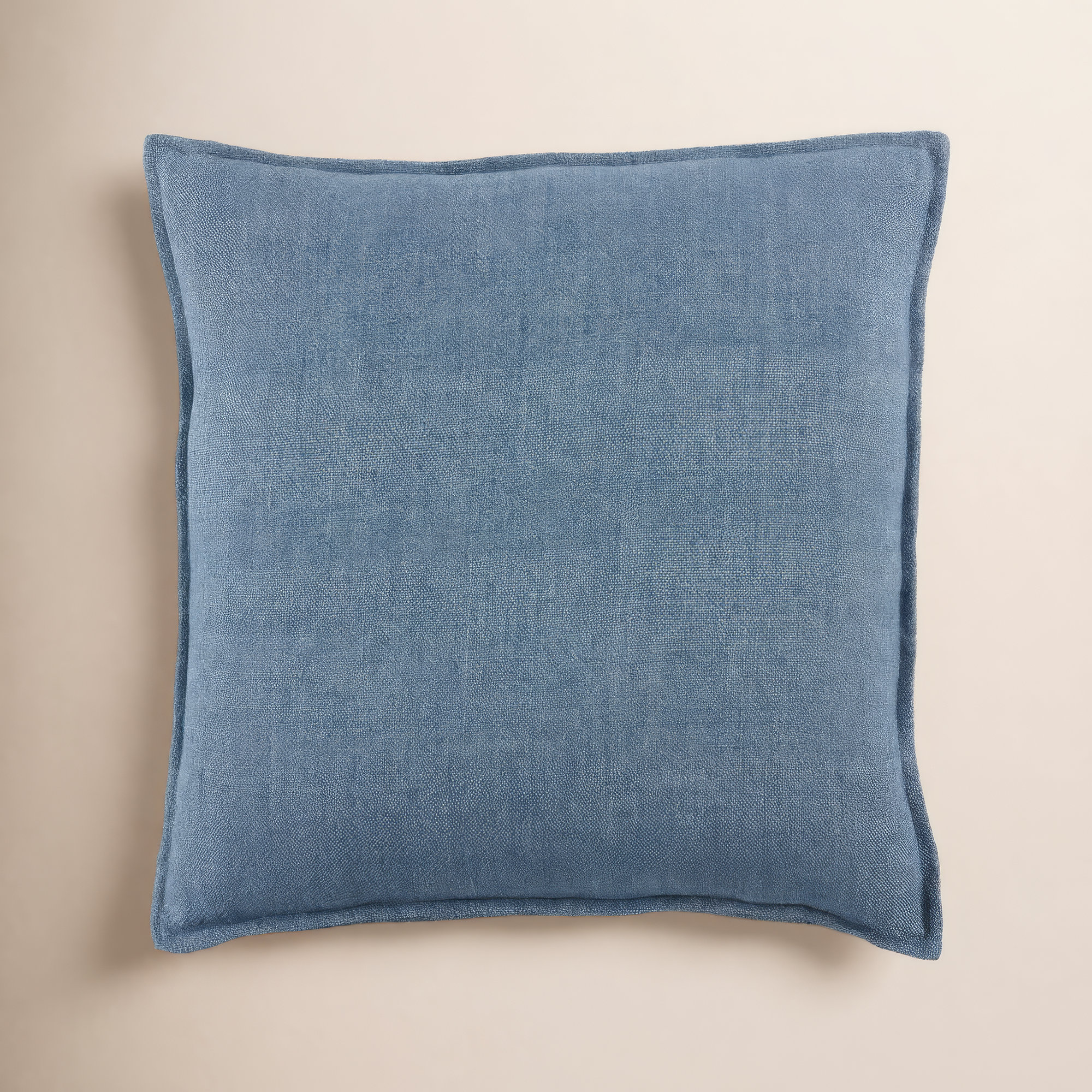 Burbank Linen Throw Pillow, Blue, Down, 22" x 22"