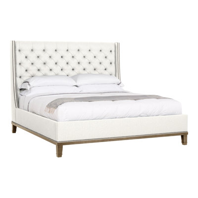 Michael Weiss Upholstered Maple Wingback Bed