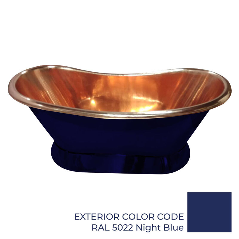 1680mm x 725mm Soaking Copper Bathtub, Copper