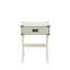 Table d'appoint à finition blanche - Rangement pratique et coins en métal-1217050859