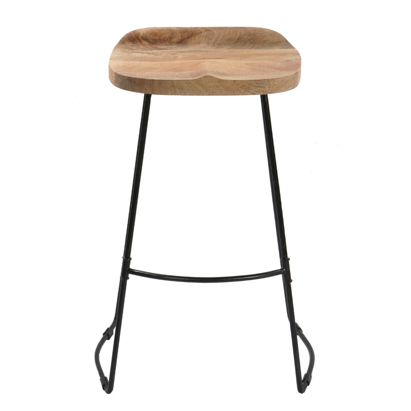 Tabouret de bar Chyan 30.1, Noir / brun