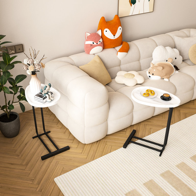 Table d'appoint Couch pour petits espaces - Facile à transporter en bout de 17,29 po de profondeur et pratique